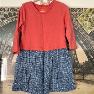 Harper Red and Blue Casual Sundress with 3/4 Sleeves